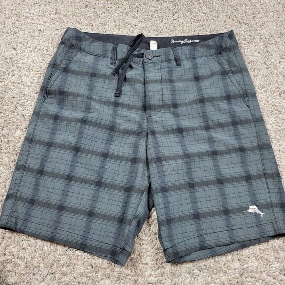 Tommy Bahama Other - Tommy Bahama Board Shorts Mens 34 Gray Black Plaid Beach Walking